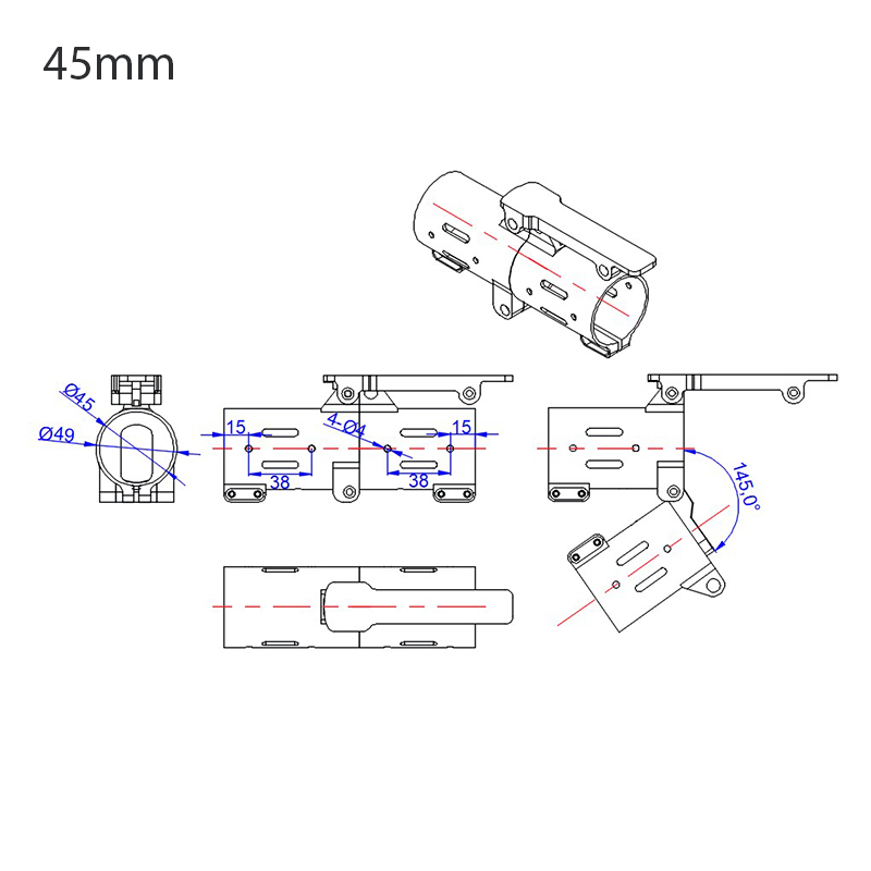 RJXHOBBY 1pcs 40 / 45 / 50mm V2 Quick remove folding arm for Plant Protection UAV Multicopter
