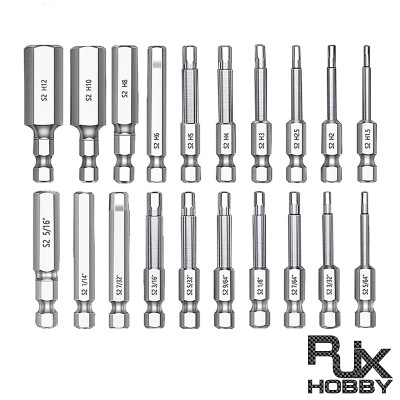 RJX 20pcs Hex Head Allen Wrench Drill Bit Set Premium S2 Steel Drill Bit Quick Release Shank Magnetic Screwdriver Bit Set