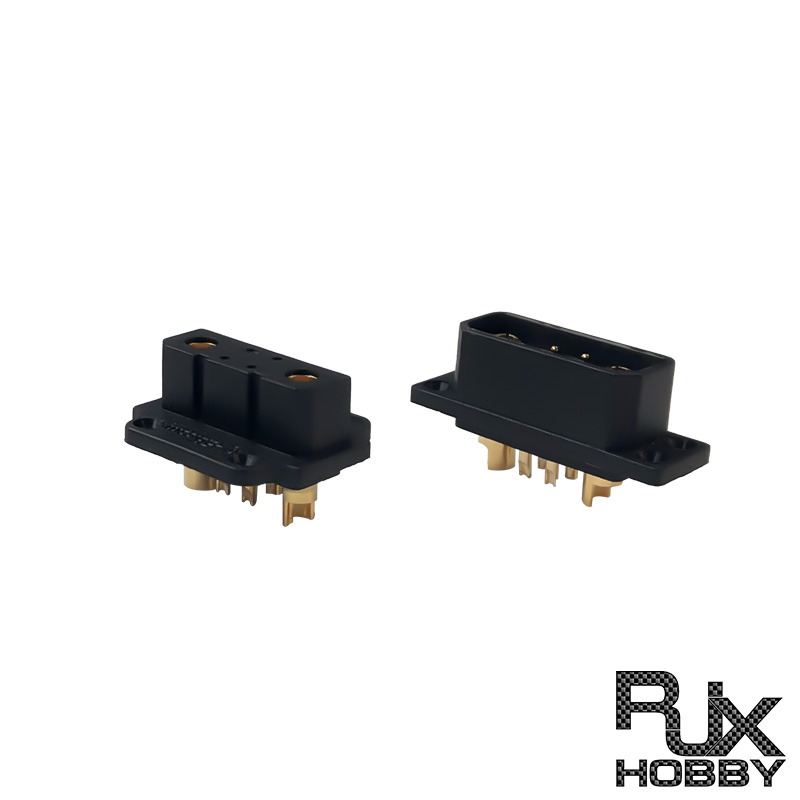 RJXHOBBY 1Pairs Vtol Steering Gear Quick Release Connector JX-4 4 Pins 4+2 Servo Extension Male Female Plug 