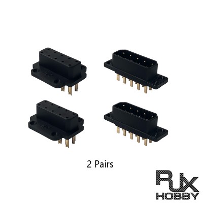 RJXHOBBY 2Pairs MPX10 10Pin Steering Gear Quick Release Connector Multi Wire Servo Extension Plug Male Female 