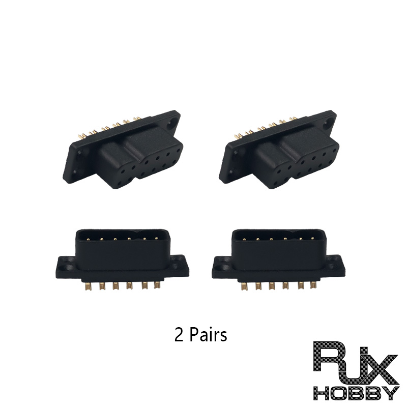 RJXHOBBY 2Pairs MPX12P 12Pin Brushless Motor Servo Connector Quick Release Male Female Battery Plug 