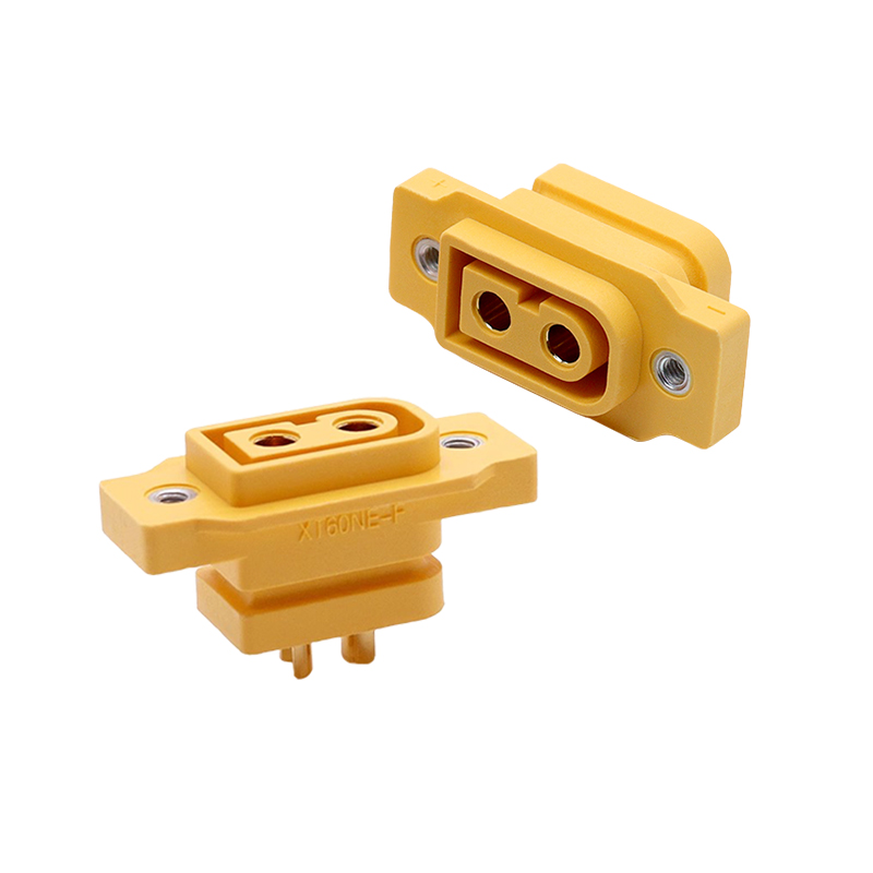 RJXHOBBY 5pcs XT60NE-F Plug with M2.5 Screw Nut Fixed Seat 3.5mm Female Head Gold Plated Connector