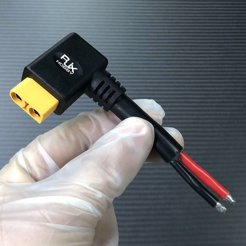 RJX 1pcs XT90 Right Angle RC Lipo Battery Power Extention Cable