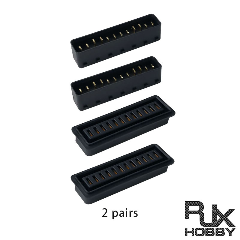 RJX 2Pairs 100A 12Pin For Drone Battery Connector Pitch 2.7mm Holder Clip Slot Contact Male Female plug TB50.55