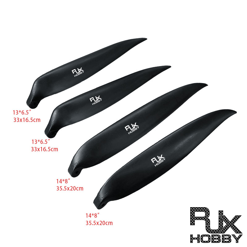 RJX 1Pairs Folding Propeller 14x8in 13x6.5in For RC Airplane Props Fixed Wing 