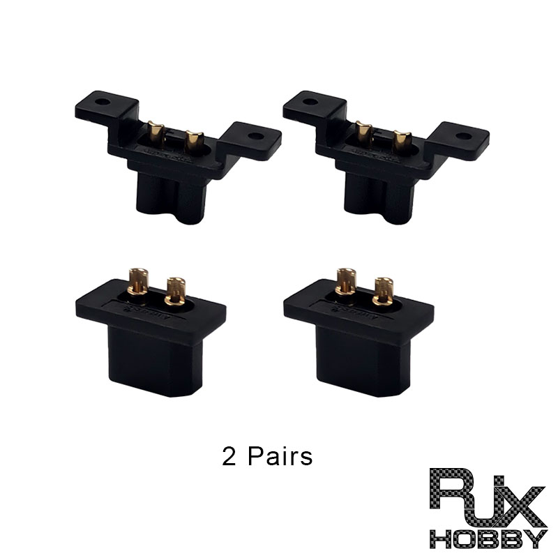 RJX Amass Quick Charge Mountable Plug XT30G-M/F Male Female fixed XT30 black gold plated lithium battery connector plug
