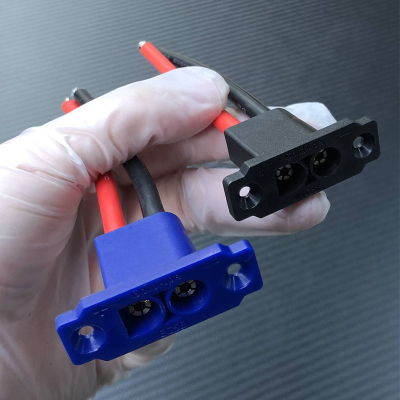 RJX 1pcs EC5E-M Panel Fixed Mountable Plug Male Connector with 10AWG Silicone Wire 100mm for RC Aircraft Battery Parts
