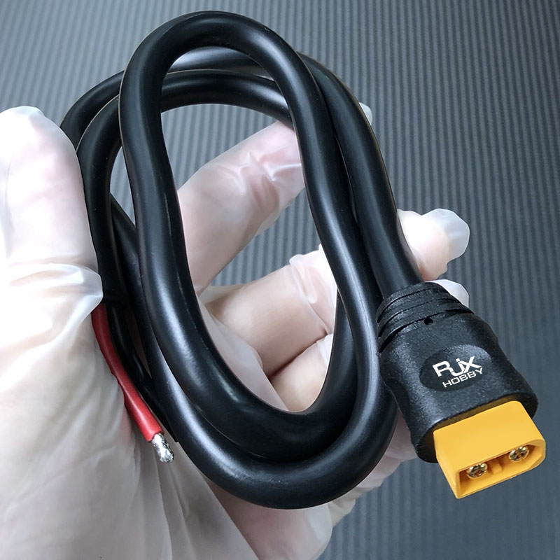 RJX 1pcs XT60H-M Male Plug 80cm Outdoor Power Brass Gold-plated Drone Connector Cable LSD-15
