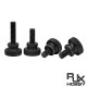 RJX 100pcs M3 M4 GB834 Black Steel Knurl High Step Head Hand Tighten Thumb Screw Curtain Wall Glass Lock Thumbscrew Adjust