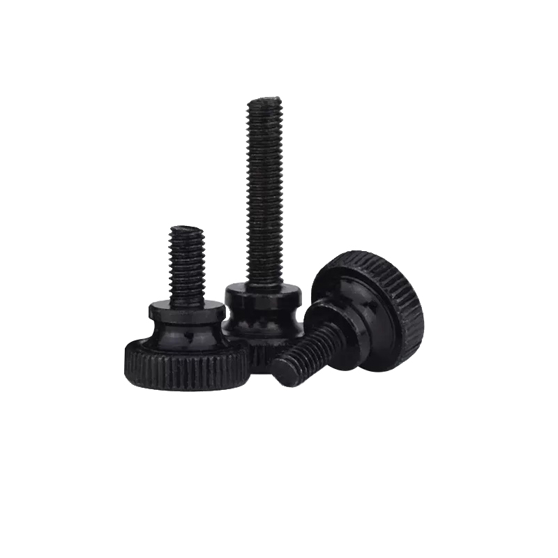 RJX 100pcs M3 M4 GB834 Black Steel Knurl High Step Head Hand Tighten Thumb Screw Curtain Wall Glass Lock Thumbscrew Adjust
