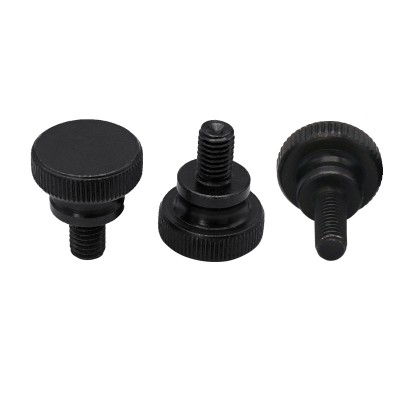 RJX 100pcs M5 M6 GB834 Black Steel Knurl High Step Head Hand Tighten Thumb Screw Curtain Wall Glass Lock Thumbscrew Adjust