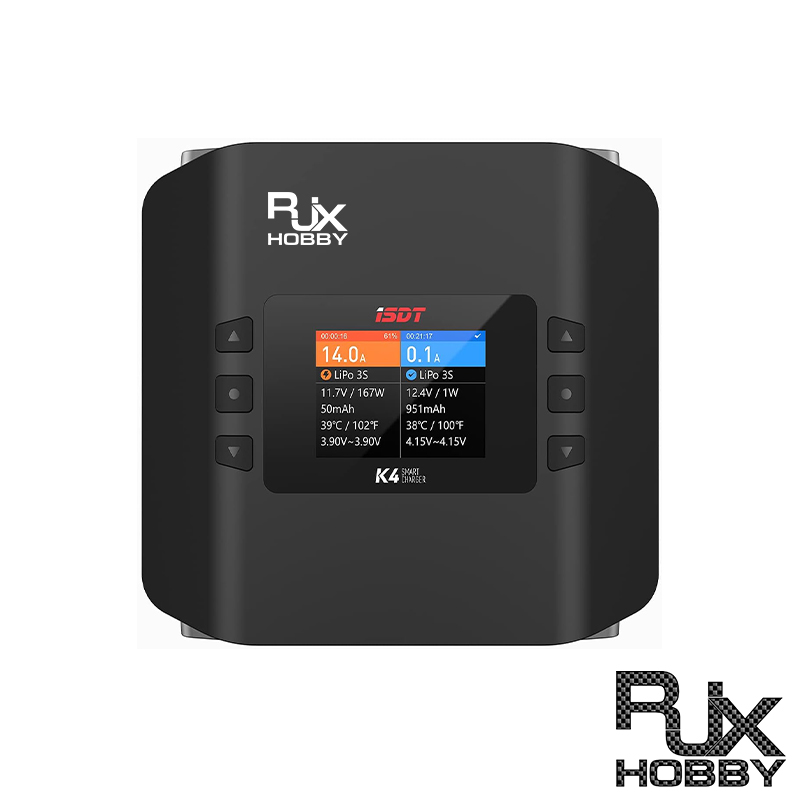 RJXHOBBY ISDT K4 Lipo Battery Balance Charger Discharger 1-8S AC 400W DC 600Wx2 Smart Charger for Life Lilon LiPo LiHv/Pb/NiMH 