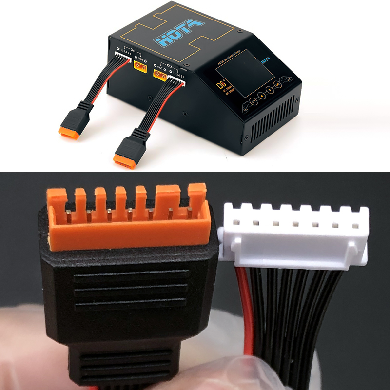 RJX 1pcs Charger Extension Cable Balanced Head for 2-6S Lithium Batteries Suitable for HOTA D6 Q6 M8 M6