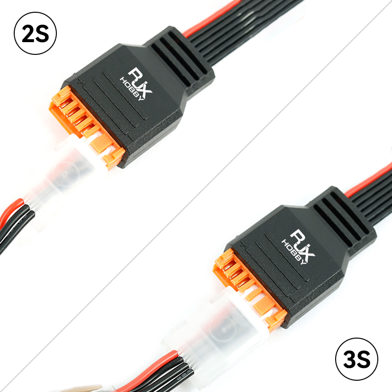 RJX 1pcs Charger Extension Cable Balanced Head for 2-6S Lithium Batteries Suitable for HOTA D6 Q6 M8 M6