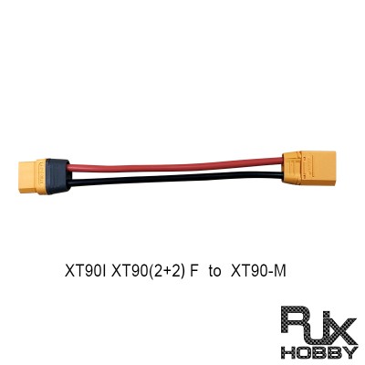 RJXHOBBY XT90I XT90(2+2) female to XT90 male 12AWG 15cm Extension Cable Wire 