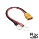RJX 1pcs XT90 Female to 8mm O Ring Lugs 12AWG 20cm Cable  for RC Lipo Battery FPV Racing Drone 