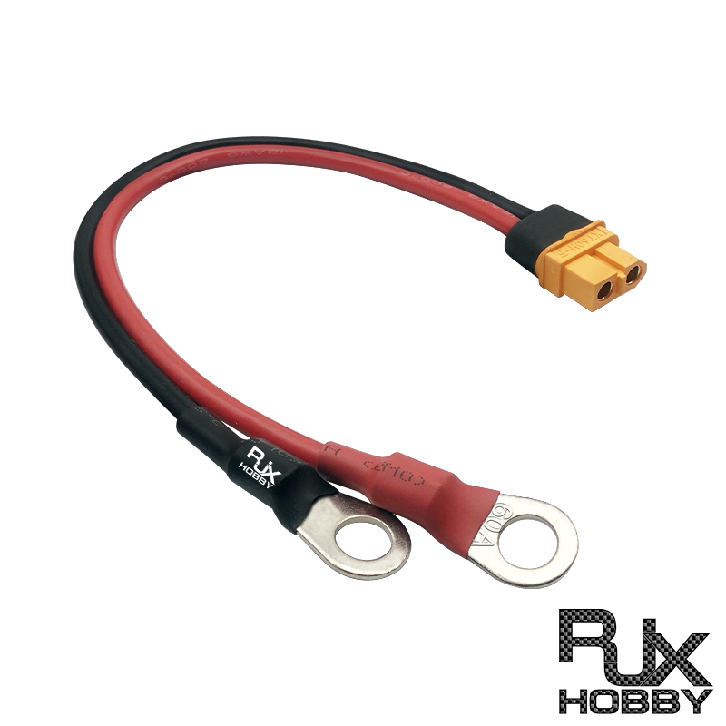 RJX 1pcs XT60H Female to 8mm O Ring Lugs 12AWG 20cm Cable for RC Lipo Battery FPV Racing Drone
