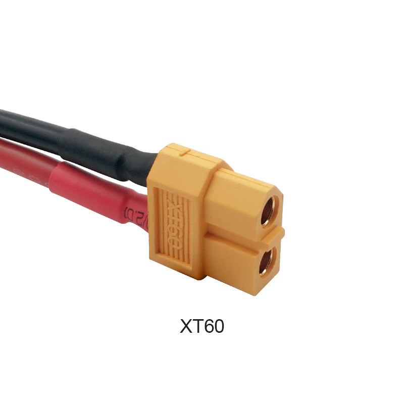 RJX 1pcs XT60 Female to 4mm U-Type Spade Fork open Terminal battery charging 12awg 20cm 
