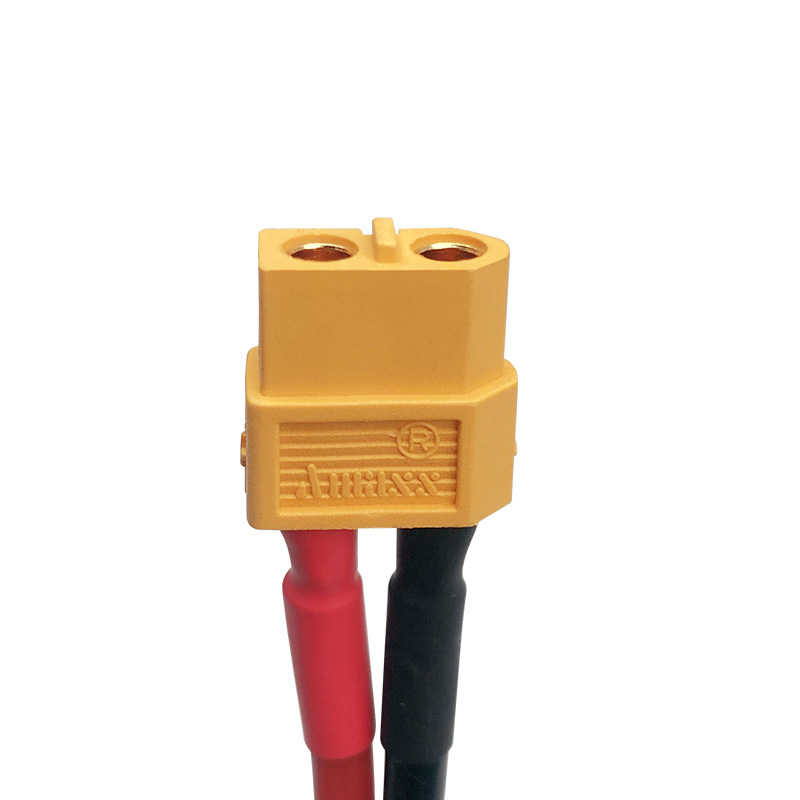 RJX 1pcs XT60 Female to 4mm U-Type Spade Fork open Terminal battery charging 12awg 20cm 