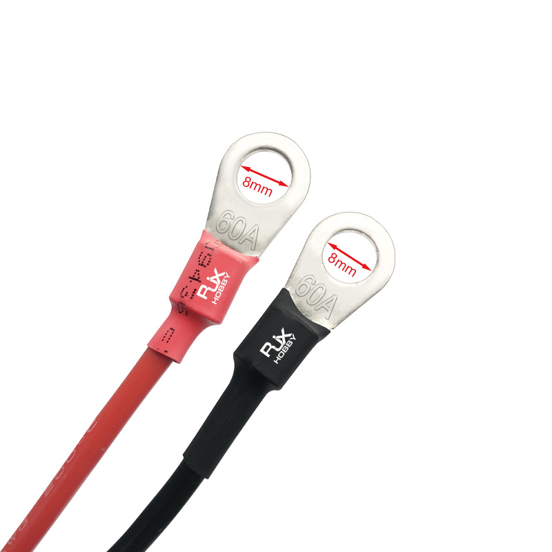 RJX 1pcs EC5 Male to 8mm O Ring Terminal Charger Lead Cable 12AWG 20cm For Battery Wire Terminal 