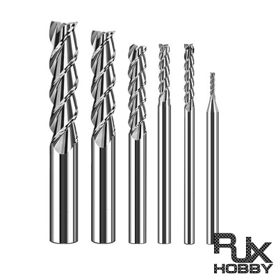 RJX 1pcs 3 Flute 62 ° tungsten steel Carbide End Mill for Aluminum Cut Non-Ferrous Metal Upcut CNC Spiral Router Bit