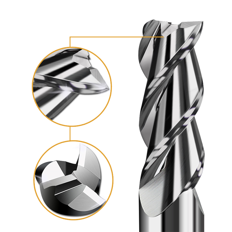 RJX 1pcs 3 Flute 62 ° tungsten steel Carbide End Mill for Aluminum Cut Non-Ferrous Metal Upcut CNC Spiral Router Bit