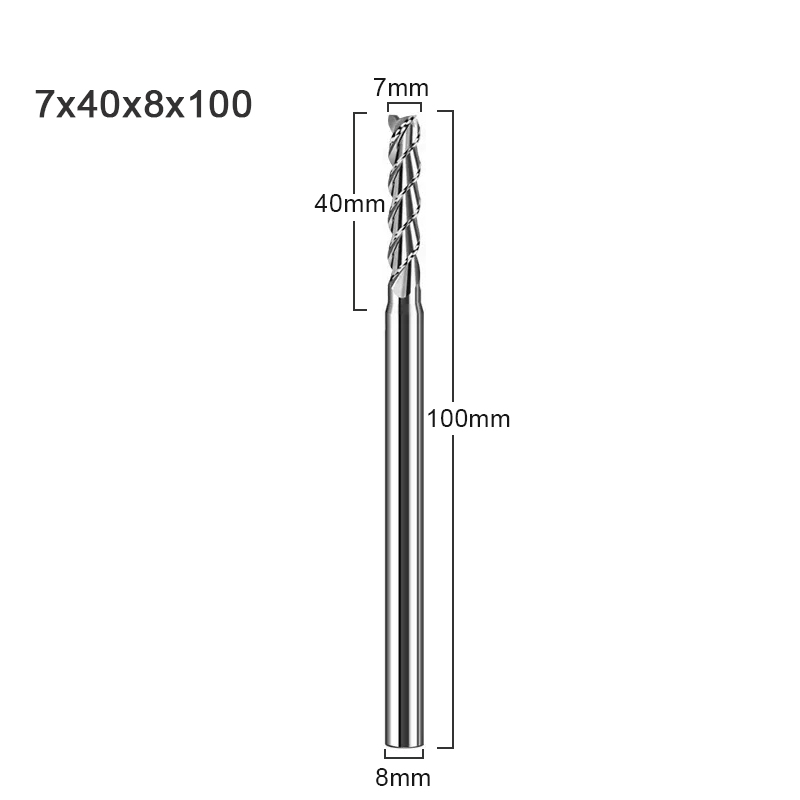 RJX 1pcs 3 Flute 62 ° tungsten steel Carbide End Mill for Aluminum Cut Non-Ferrous Metal Upcut CNC Spiral Router Bit