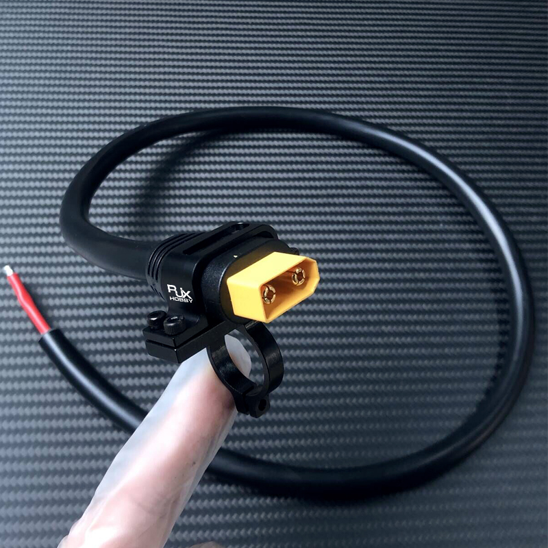 RJX 1pcs XT90H male Plug 80cm Outdoor Power Brass Gold-plated Drone Connector Cable LSD-50 with Plug Fixed Seat Mounting