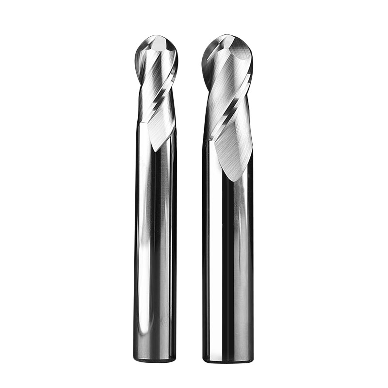 RJX 1pcs R0.5-R10  55 ° 2 Flute  tungsten steel Carbide Ball nose Cutter for Aluminum  CNC Center Machining Milling Tool