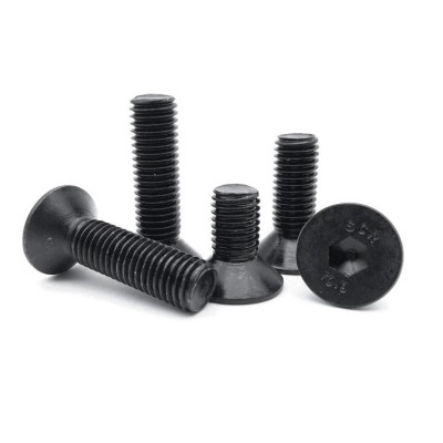 RJXHOBBY 100pcs M4 5-50mm 10.9 Grade High-strength Countersunk Hex Socket Screw Flat Head Hexagon Socket Screw Bolt