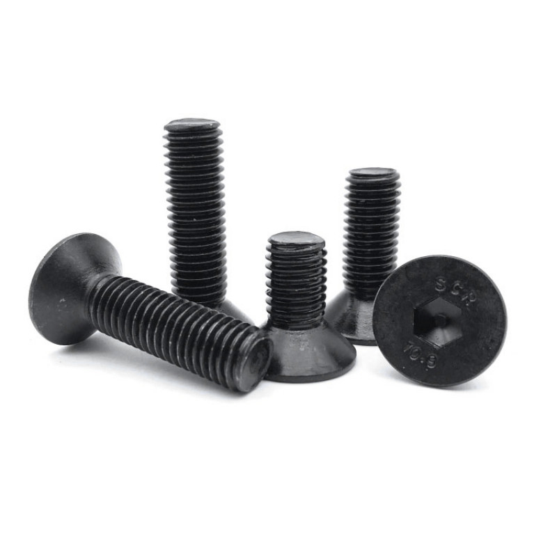 RJXHOBBY 100pcs M5 6-60mm 10.9 Grade High-strength Countersunk Hex Socket Screw Flat Head Hexagon Socket Screw Bolt