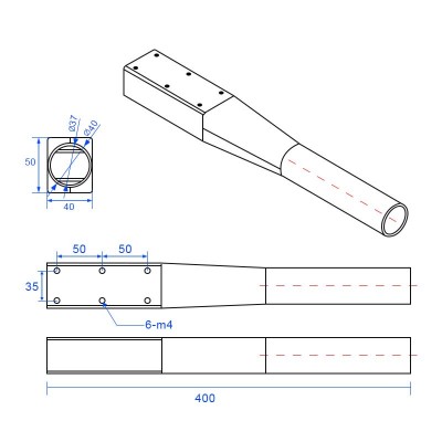 RJXHOBBY 1pcs 40mm Carbon fiber arm for Plant Protection UAV Multicopter