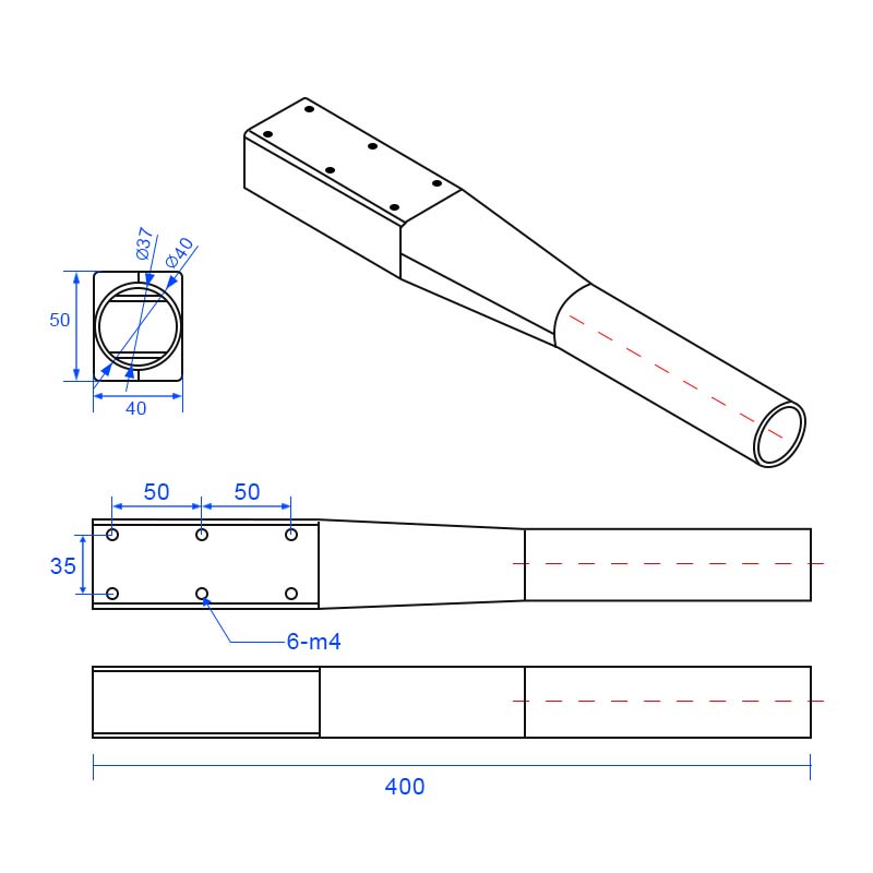 RJXHOBBY 1pcs 40mm Carbon fiber arm for Plant Protection UAV Multicopter