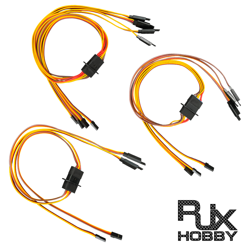 RJXHOBBY 1 Pair MPX 8Pin Connector Multi-Wires 60 Core 300mm With Servo Extension Plug 
