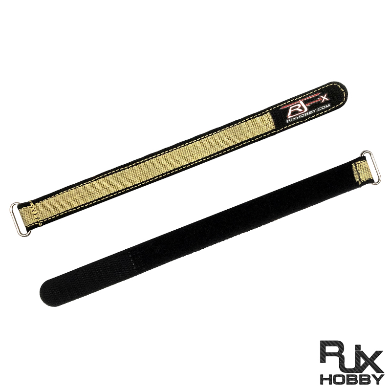 RJXHOBBY 2pcs Zinc Alloy Seamless Buckle Kevlar Battery Strap(Width: 20mm Length: 200 -1000mm ）