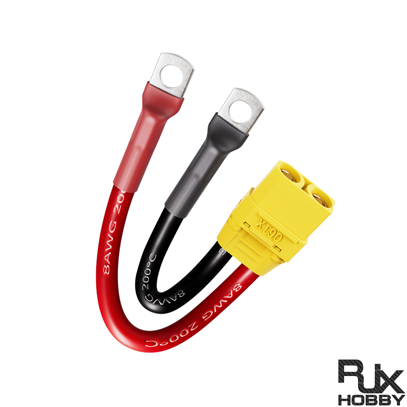 RJXHOBBY 1pcs XT90 Male/Female/ Female Anti Spark to 6.2mm copper nose with 8AWG Cable Mount Connector Plug