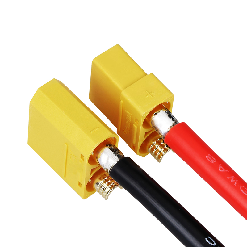 RJXHOBBY 1pcs XT90 Male/Female/ Female Anti Spark to 6.2mm copper nose with 8AWG Cable Mount Connector Plug