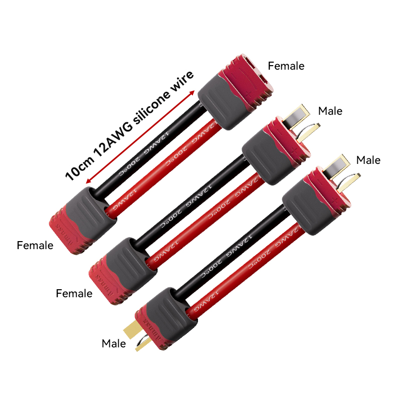 RJX 1pcs AM-1015E Male to Female T Plug Connector With Wire With Sheath Housing