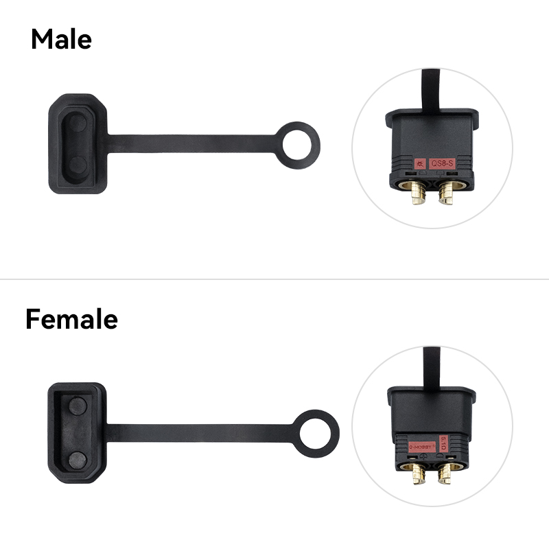 RJX 5pairs QS8 Male Female Plug Waterproof Cap Power Electric Connector Dustproof Cover Protective Shell Housing