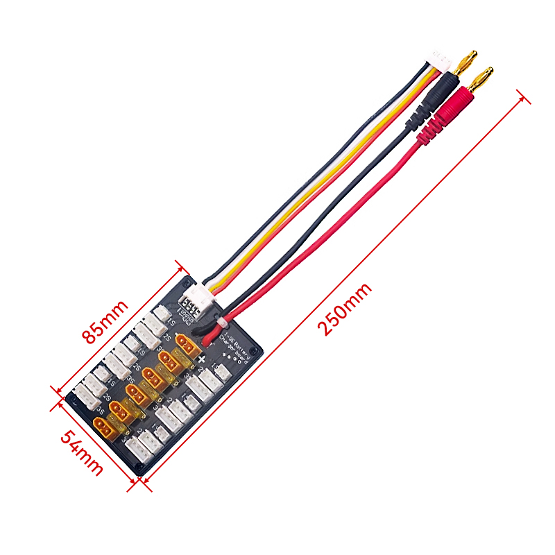 RJX 1pcs 1-3S XT30 Plug Li-Po Battery Parallel Charging Board with XT30 Male To JST Female Cables for IMAX B6 Charger 