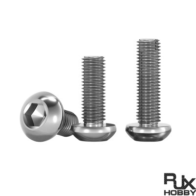 RJX 50pcs M4 6-40mm TA2 Button Head Titanium screws