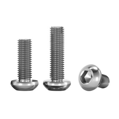 RJX 50pcs M2.5 4-20mm TA2 Button Head Titanium screws