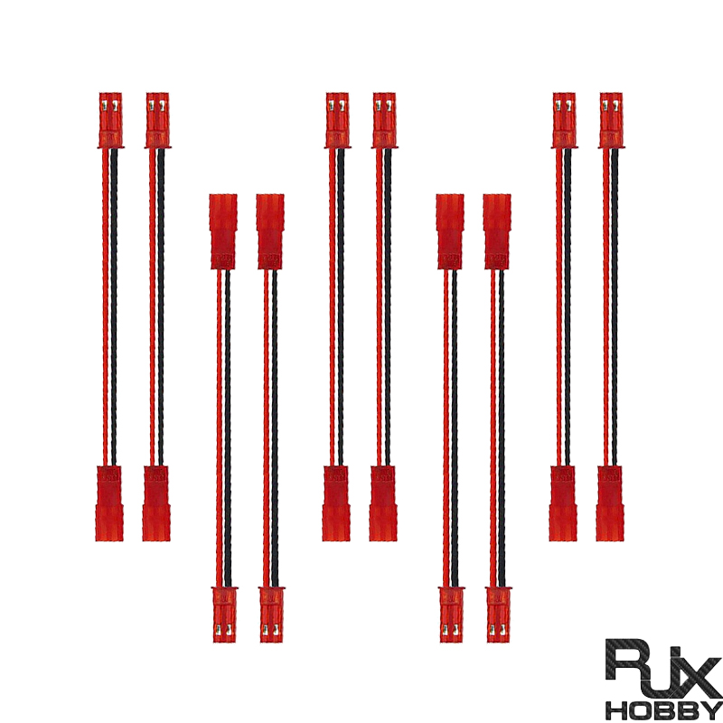 RJX 10pcs 10cm 20AWG 2Pin JST Male to Female Connector Extension Cable Wire