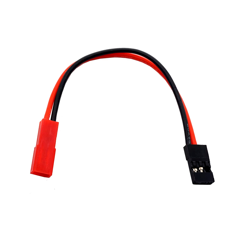 RJX 10pcs 10cm 20AWG JR Male Servo to JST Female Plug Receiver Connector Adapter Cable 