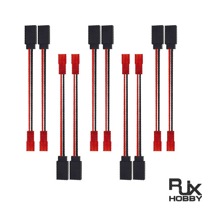RJX 10pcs 10cm 20AWG JR Female Servo to JST Female Plug Receiver Connector Adapter Cable 