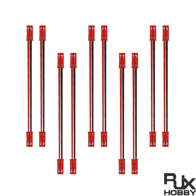 RJX 10pcs 10cm 20AWG 2Pin JST Male to Male Connector Extension Cable Wire