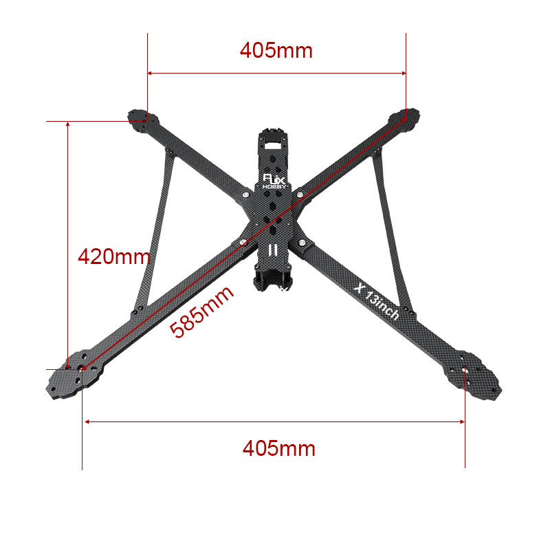 RJX X13 inch Carbon Fiber Frame Kit For RC FPV Racing Drone