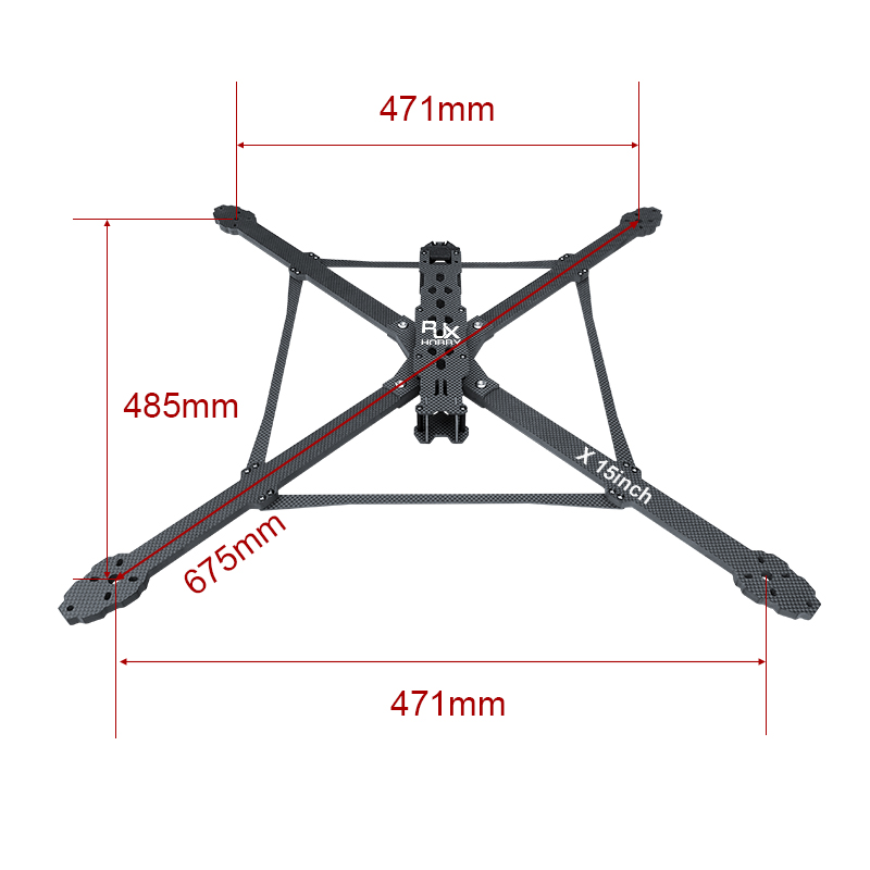 RJX X15 inch Carbon Fiber Frame Kit For RC FPV Racing Drone