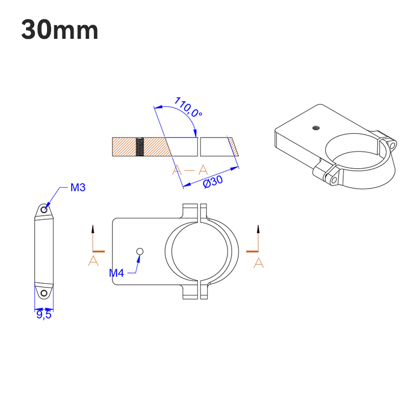 RJX 1 PCS 20mm 25mm 30mm  Mount fixed seat for  UAV drone Tube