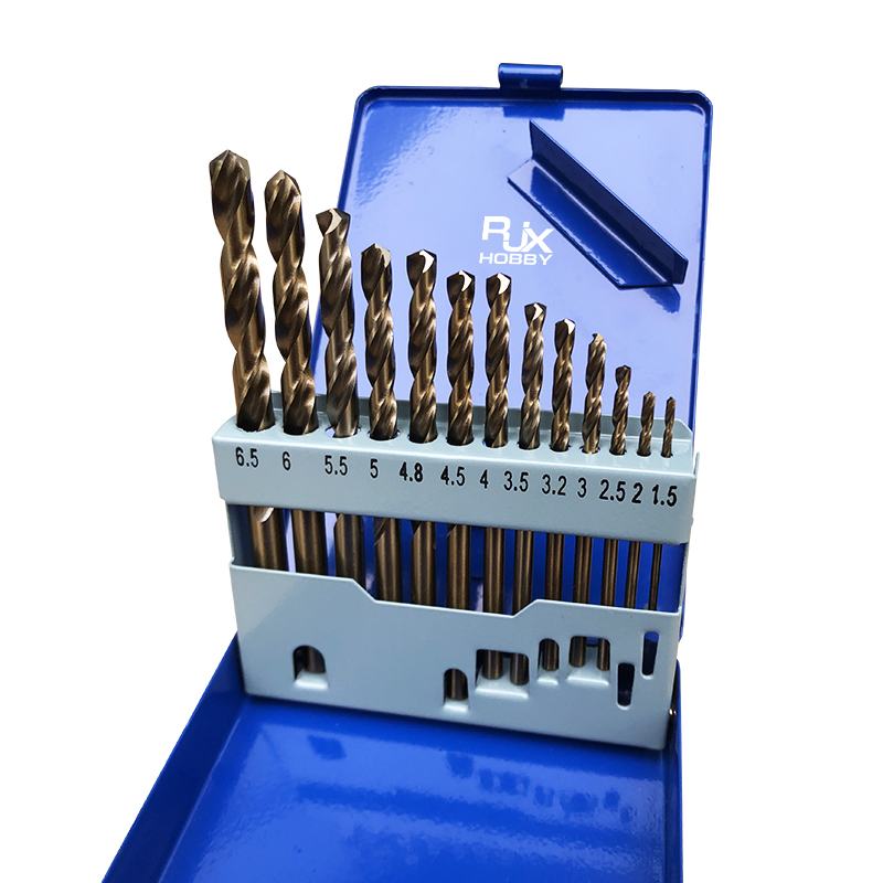 RJX 13 / 19 / 25Piece M35 High Speed Steel Metal Twist Jobber Drill Bit Set